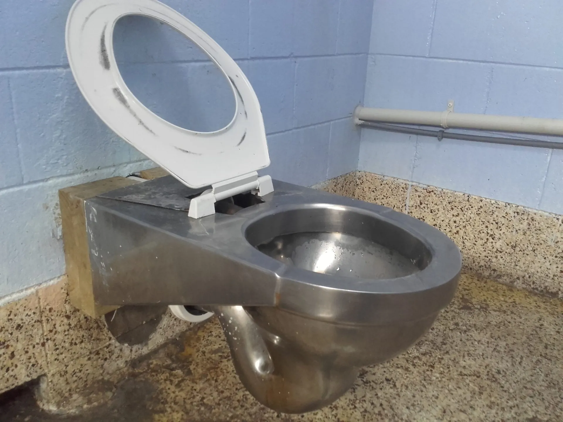 Public toilet before polishing