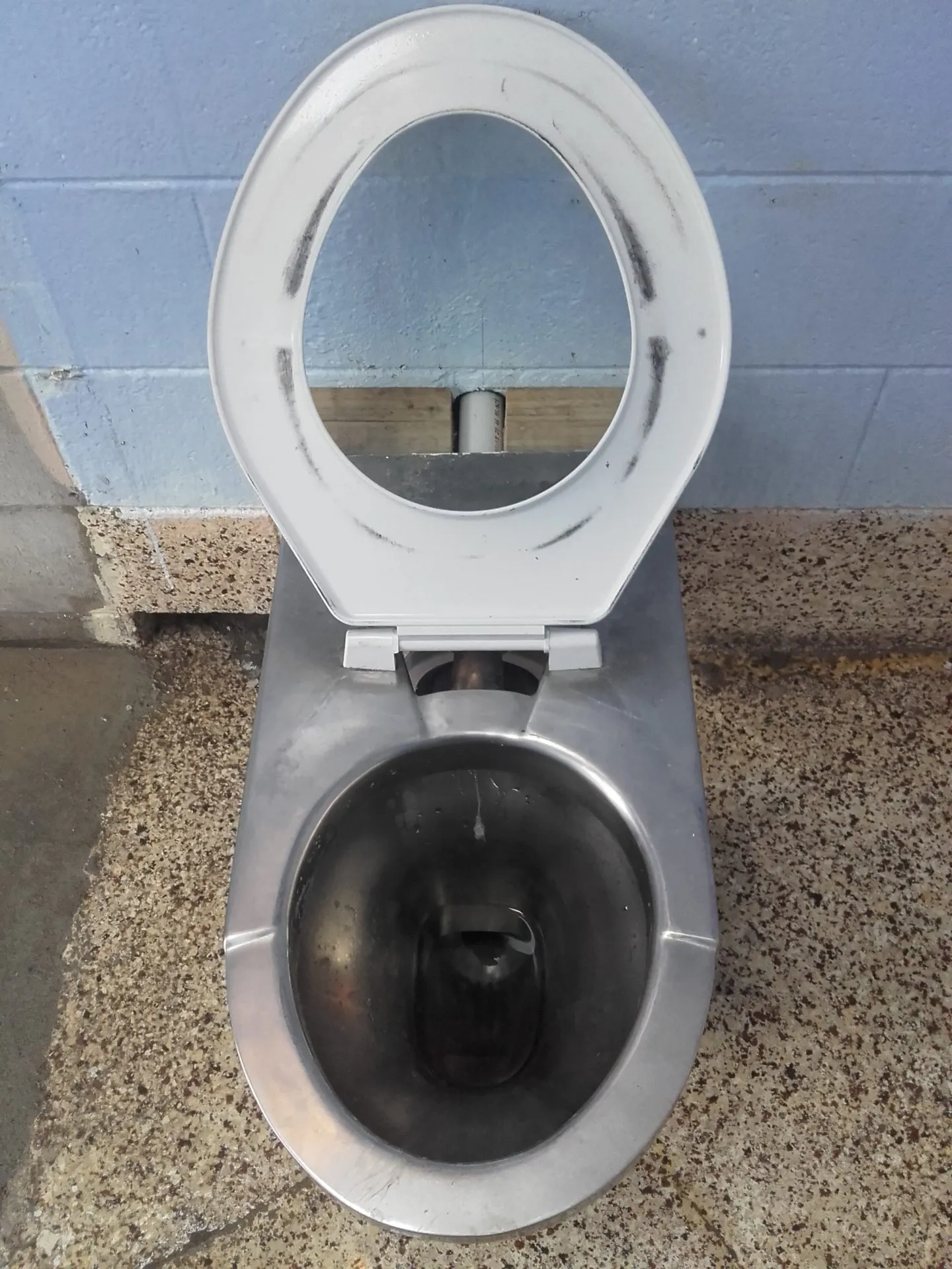Public toilet before polishing