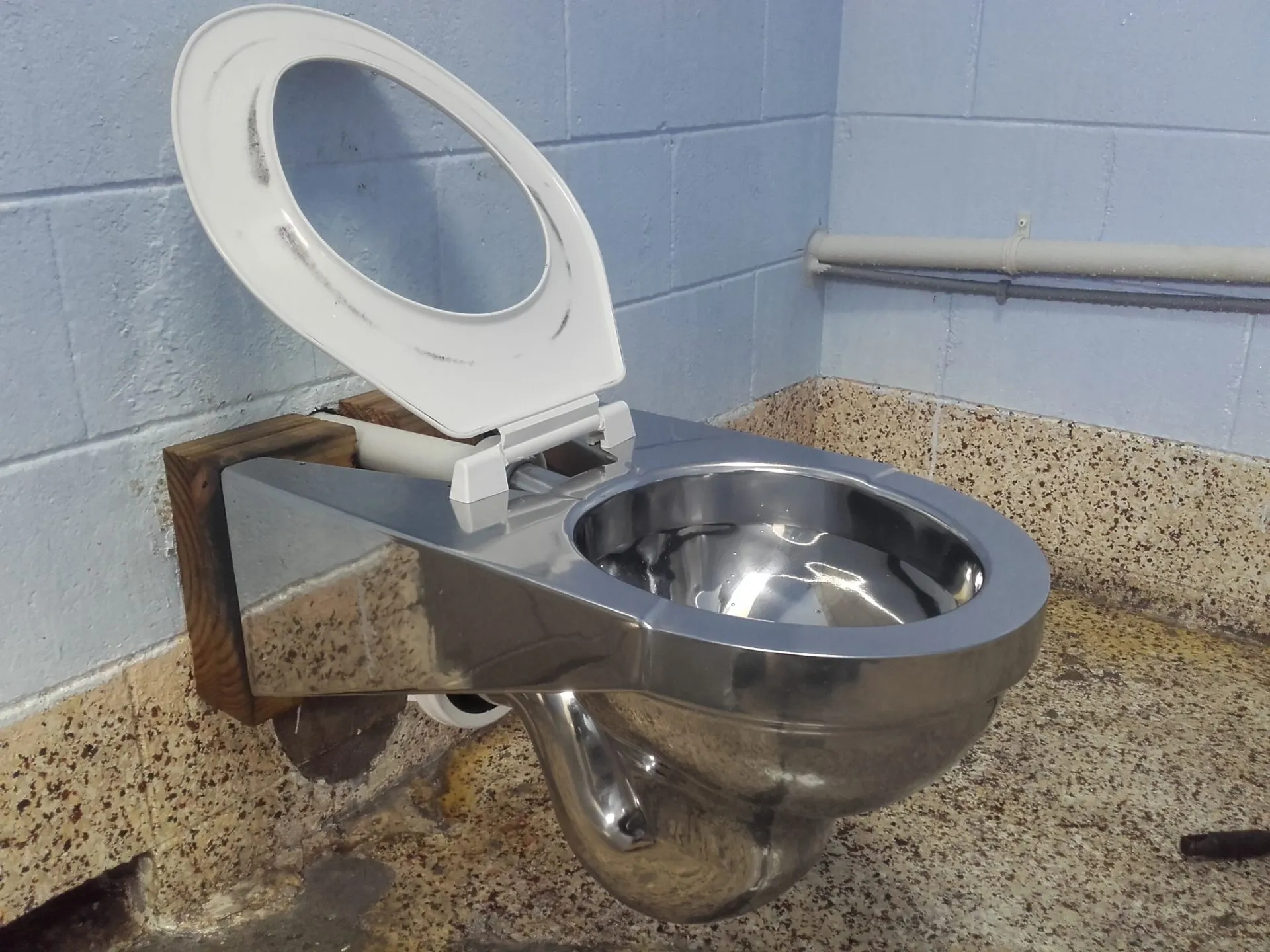 Public toilet after polishing